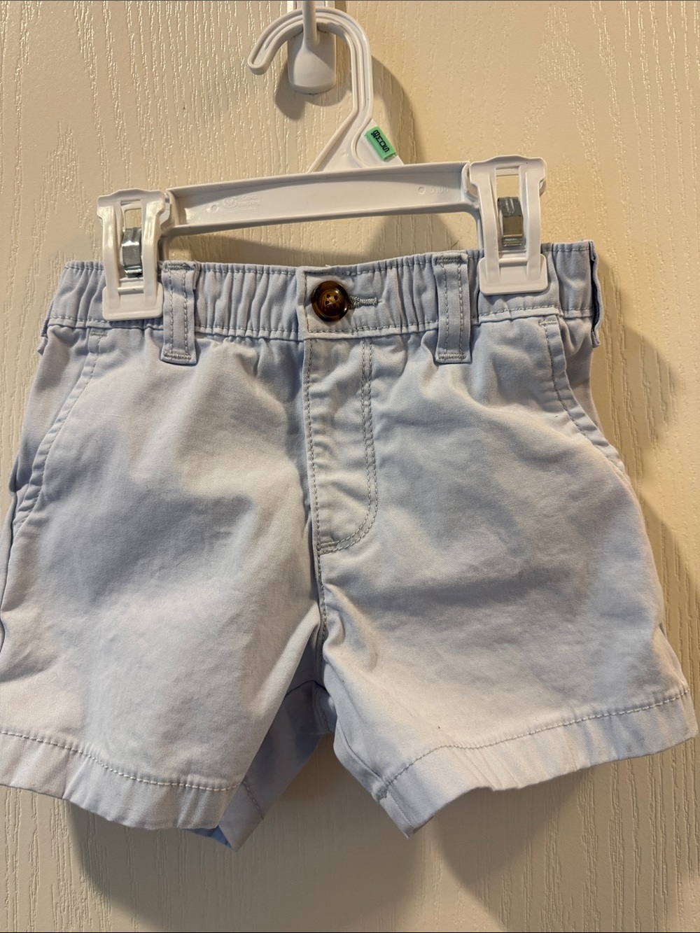 Carter's Pale Blue Elastic-Waist Cotton Shorts